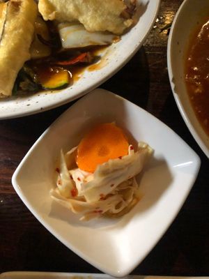 Best side of kimchi ever at Franchia Vegan Cafe in New York City