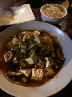 Mapa tofu my daughter’s favorite so great at Franchia Vegan Cafe in New York City