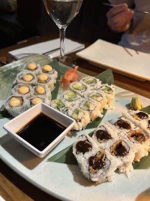 Sushi combo platter - very good   at Franchia Vegan Cafe in New York City