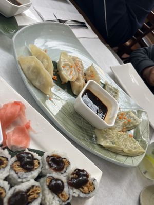 Dumpling combo  at Franchia Vegan Cafe in New York City