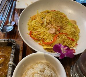 Singapore noodles  at Franchia Vegan Cafe in New York City