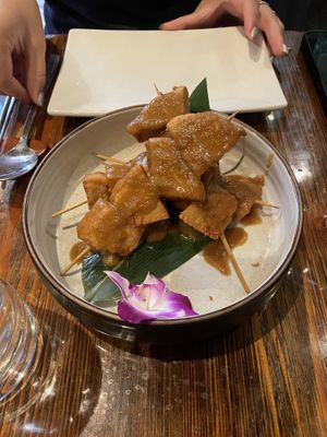 Chicken satay  at Franchia Vegan Cafe in New York City