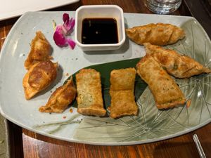 Dumpling Combo (Fried) at Franchia Vegan Cafe in New York City