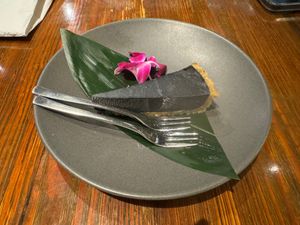 Black Sesame Pie at Franchia Vegan Cafe in New York City