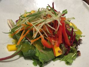 mango salad at Franchia Vegan Cafe in New York City