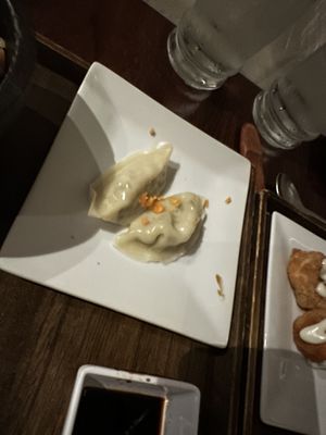 Steamed dumplings, Part of Chef’s Choice. August 30, 2024  at Franchia Vegan Cafe in New York City