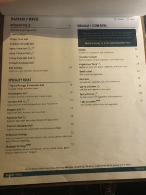 Menu   at Franchia Vegan Cafe in New York City