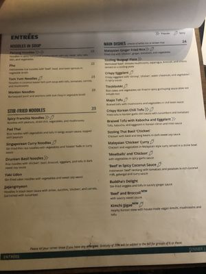 Menu   at Franchia Vegan Cafe in New York City