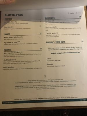 Menu   at Franchia Vegan Cafe in New York City