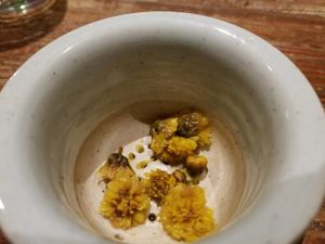 Chrysanthemum tea at Franchia Vegan Cafe in New York City