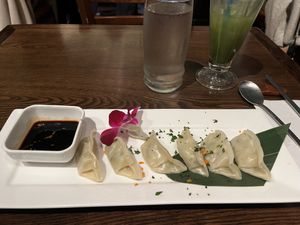 Mixed vegetable dumplings    at Franchia Vegan Cafe in New York City