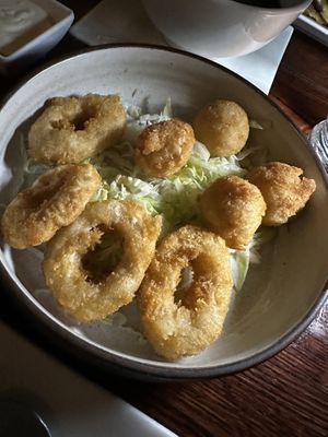 Fried calamari #Veganuary at Franchia Vegan Cafe in New York City