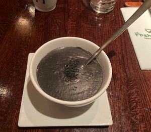 Black sesame soup  at Franchia Vegan Cafe in New York City