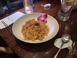 Tofu dish  at Franchia Vegan Cafe in New York City