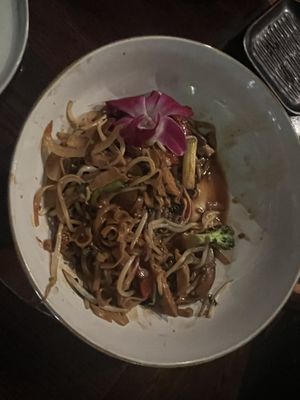 Drunken noodles  at Franchia Vegan Cafe in New York City