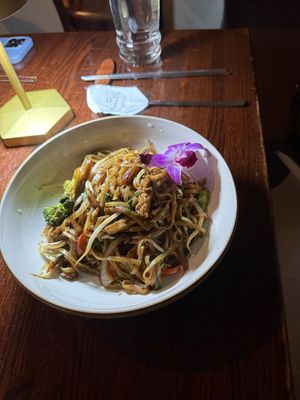 Drunken noodles  at Franchia Vegan Cafe in New York City