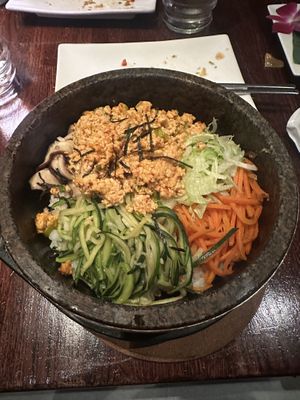Tofu Crumble Bibimbap  at Franchia Vegan Cafe in New York City