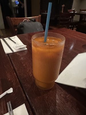 Thai Iced Teaa  at Franchia Vegan Cafe in New York City