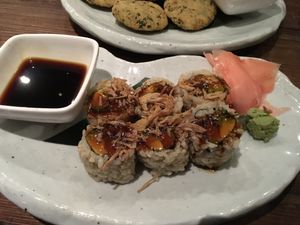 Dragon roll at Franchia Vegan Cafe in New York City