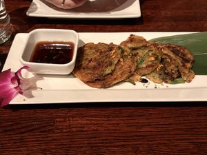 Crispy Scallion Pancakes  at Franchia Vegan Cafe in New York City