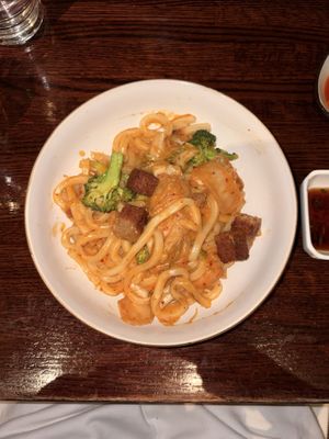 Creamy Kimchi Udon  at Franchia Vegan Cafe in New York City