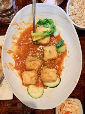 Korean chili tofu   at Franchia Vegan Cafe in New York City