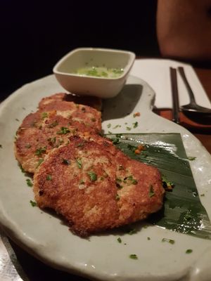 Amazing crab cake at Franchia Vegan Cafe in New York City