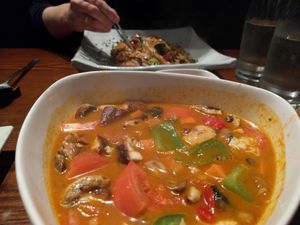 Coconut Tom Yum Noodles at Franchia Vegan Cafe in New York City