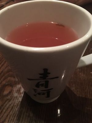 Lovely schizandra berry tea at Franchia Vegan Cafe in New York City