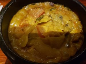 Vegetarian Curry Hot Pot - Hubby loved it.😄(It's really vegan, of course.) at Franchia Vegan Cafe in New York City