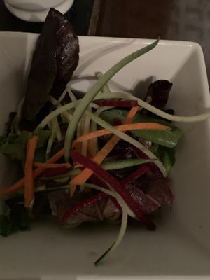 Pumpkin noodle salad at Franchia Vegan Cafe in New York City