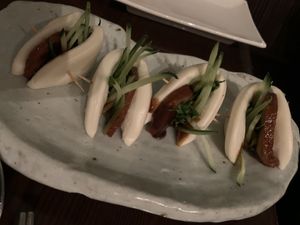 Peking duck buns at Franchia Vegan Cafe in New York City