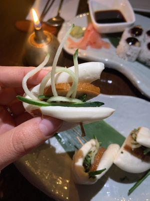 close up at Franchia Vegan Cafe in New York City