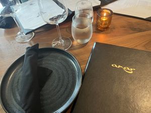 Place setting  at Amar Mediterranean Bistro in Delray Beach