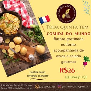 Menu quinta-feira  at Paraiso in Paraty