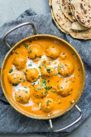Malai kofta a dish which made using Indian cheese ( paneer ) fried balls made in  Indian gravy . at Barbecue Palace Indian in Cuenca