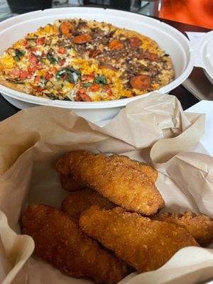 Beyond tenders and 1/2 and 1/2 pizza at Plant Based Pizzeria in Sandy Springs