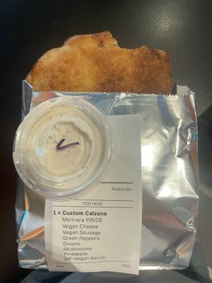 Custom calzone YUM  at Full Afterburner Calzones in Denver