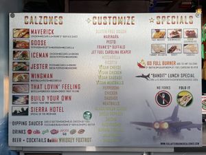 Menu   at Full Afterburner Calzones in Denver