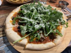 Combination pizza at Think Vegan in Seoul