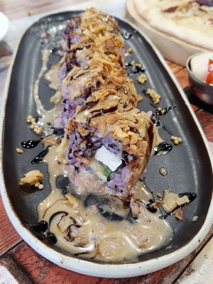 Ripened kimchi roll at Think Vegan in Seoul