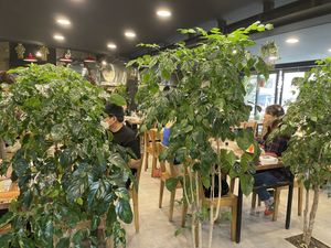 I can’t see you interior?! at Think Vegan in Seoul