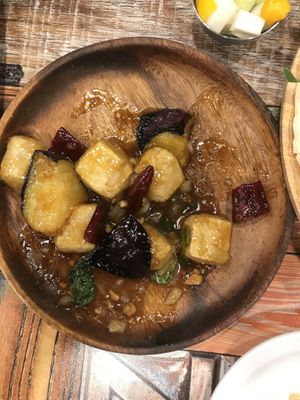 Tofu and Eggplant Starter at Think Vegan in Seoul