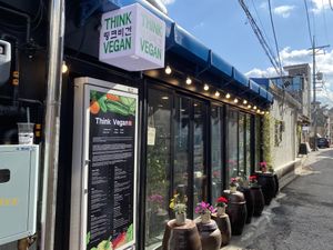 Front door    at Think Vegan in Seoul