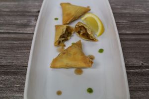 Veg. Samosa (vegan) at Bharat Gangaram in North West London