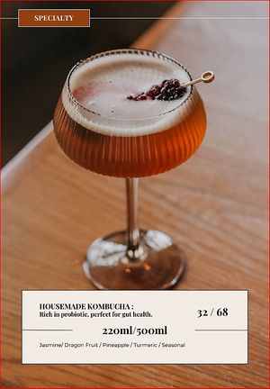 Homemade Kombucha - Our specialty at Soedirman Coffee & Eatery in Bandung