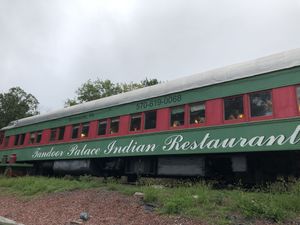 Outside — main dining hall is in this historic train car   at Tandoor Palace  in Tannersville
