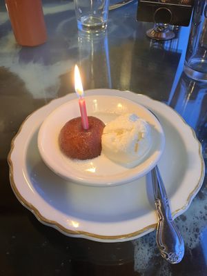 Ok so this is not vegan but it was my birthday and they brought it out and sang to me…sweet!  at Tandoor Palace  in Tannersville