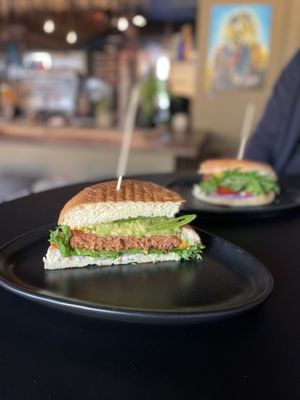 Vegan burger with avocado   at Maloca Coffee & Food in Bodo