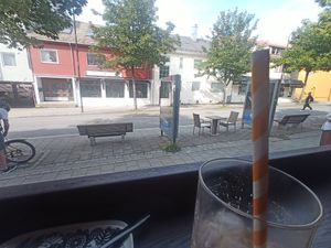 Outside view and possibilitie to sit outside at Maloca Coffee & Food in Bodo